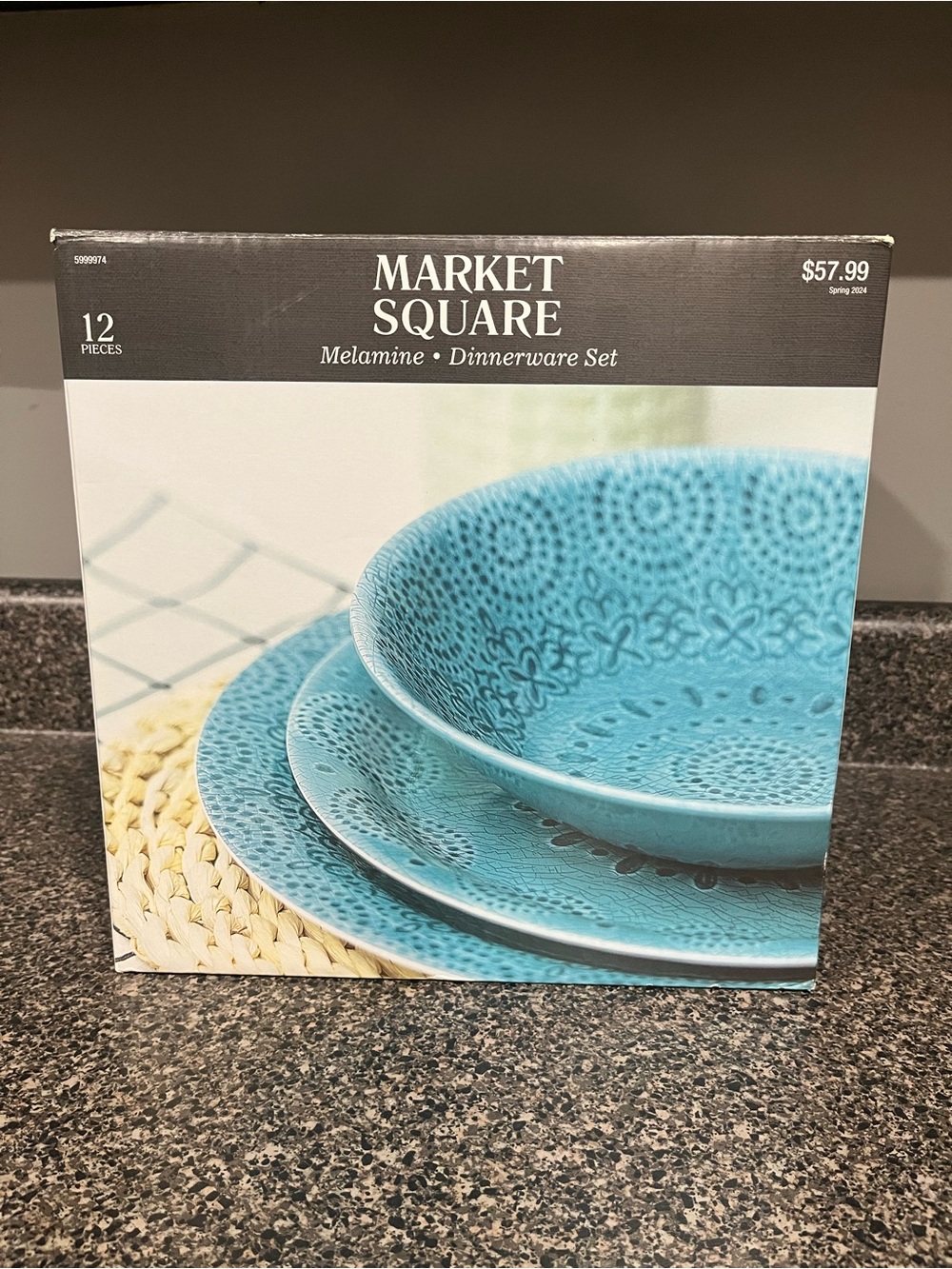 Turquoise Melamine Dinnerware Set - 12 Pieces